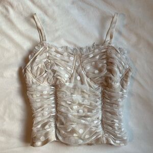 Willow Cream Polka Dot Ruched Camisole